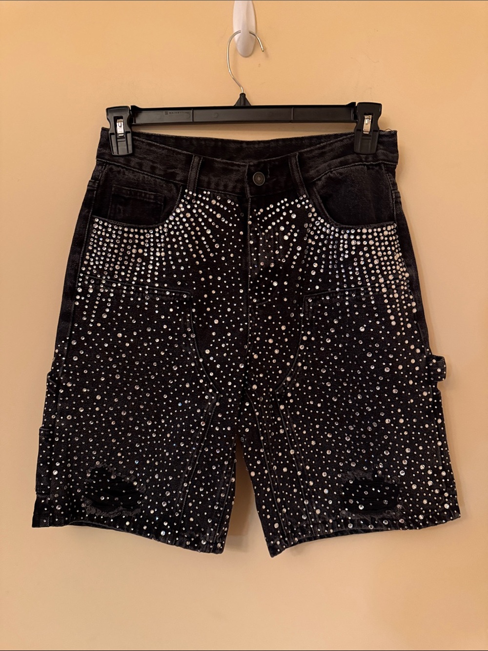 Black Embellished Men’s Shorts Size Medium